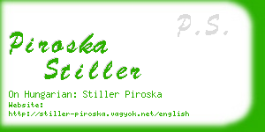 piroska stiller business card